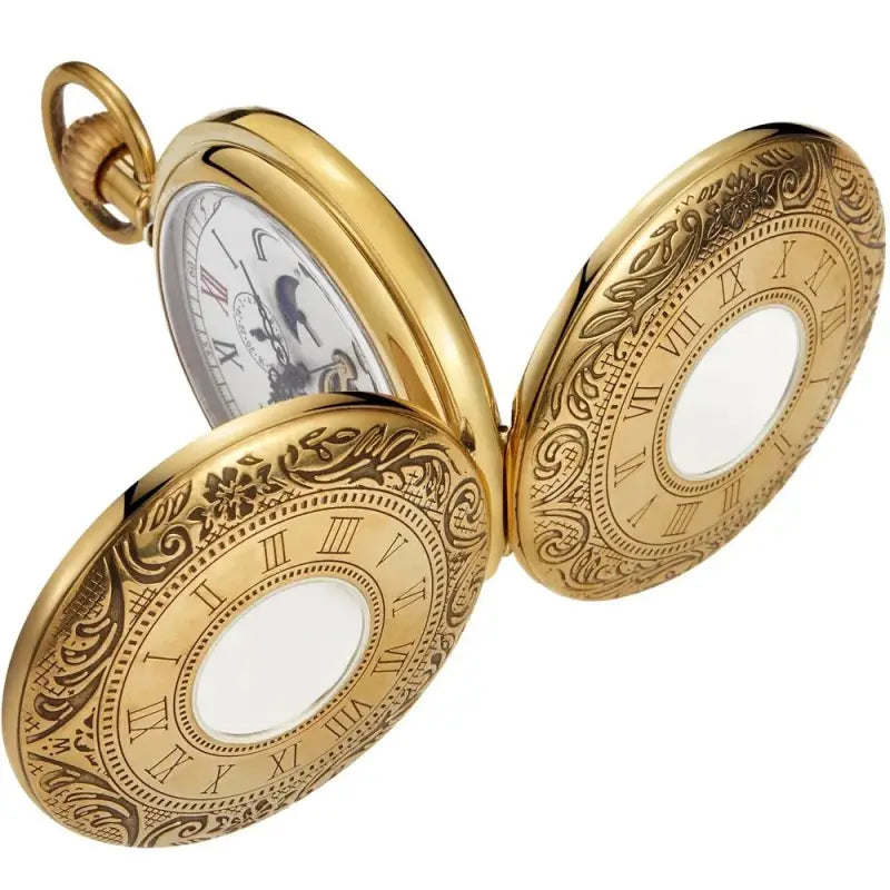 Montre à gousset Luxe Double Demi Chasseur avec un beau cadran en or