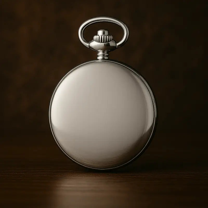 Montre Gousset Mécanique Lisse Mirror Luxe Argent, élégante montre gousset en argent