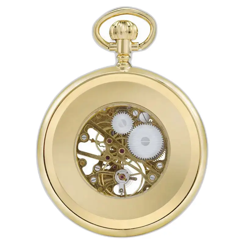 Montre à gousset mécanique moderne en or avec mécanisme de remontage manuel
