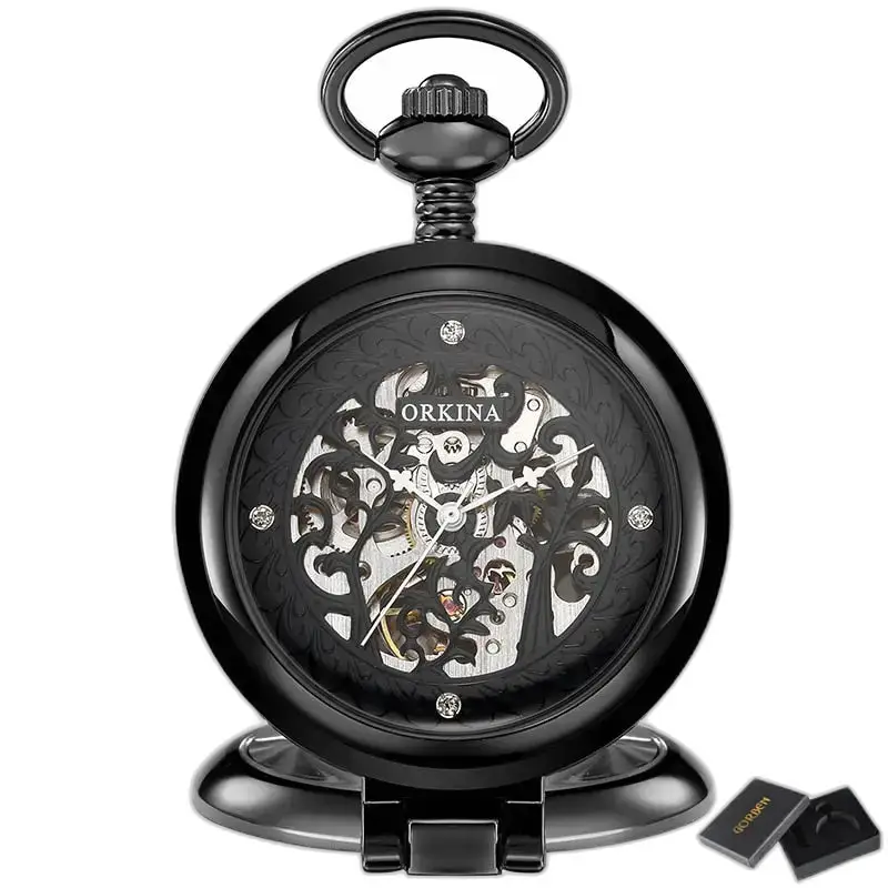 Montre à Gousset Squelette Mécanique Luxe Or, poche antique squelette élégante